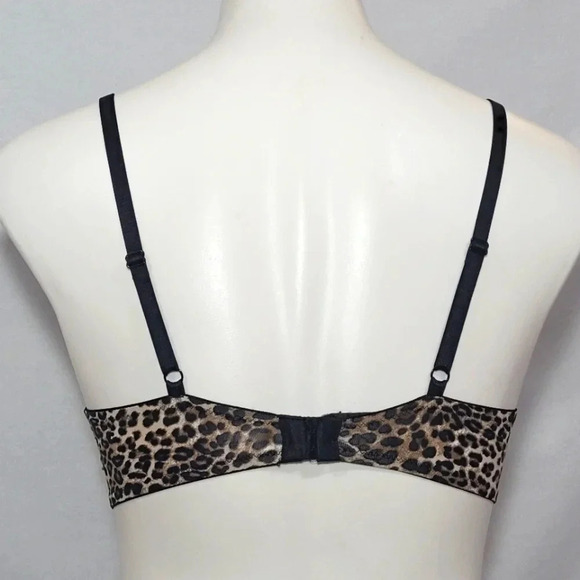 32B Gilligan & O'Malley Favorite Plunge Push Up UW Bra Cheetah Animal Print NWT - Picture 3 of 5
